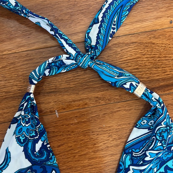 CHAPS PAISLEY HALTER NECK ONE PIECE SWIMSUIT IN SIZE 6 - Picture 4 of 6